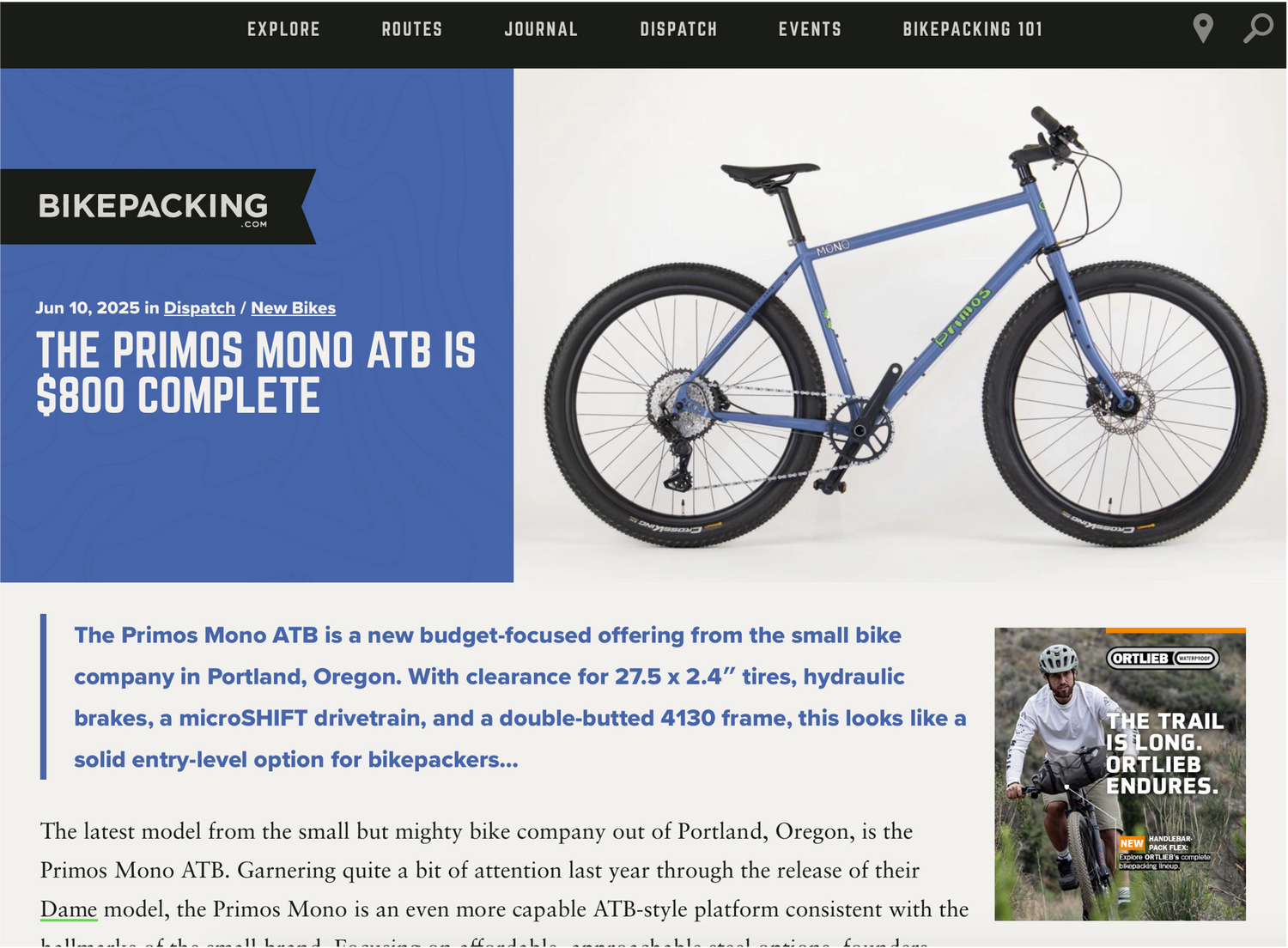 THE PRIMOS MONO ATB IS $800 COMPLETE